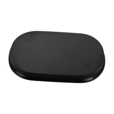 GALPADA Miniature Wooden Base for Dolls Oval Shaped Figure Display Stand for Decor for Collectibles and Clay Figurines Black