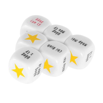 Sosoport 6pcs Drinking Dice Vietnamese Style Acrylic Game Dices for Adults Parties