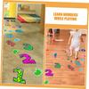 FELTECHELECTR 1set Self-Adhesive Cartoon Number Game Floor Stickers for Boys and Girls Fun Home Decor Lattice Design Educational Playroom Decor Stimulates Imagination and Social Skills view 4