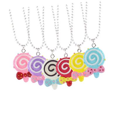 Abaodam 6pcs Candy Lollipop Shaped Necklace Girls Necklace Party Supplies Party Ornament Neck Accessories for Festival Holiday