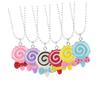 Abaodam 6pcs Candy Lollipop Shaped Necklace Girls Necklace Party Supplies Party Ornament Neck Accessories for Festival Holiday view 1