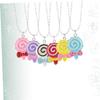 Abaodam 6pcs Candy Lollipop Shaped Necklace Girls Necklace Party Supplies Party Ornament Neck Accessories for Festival Holiday view 4