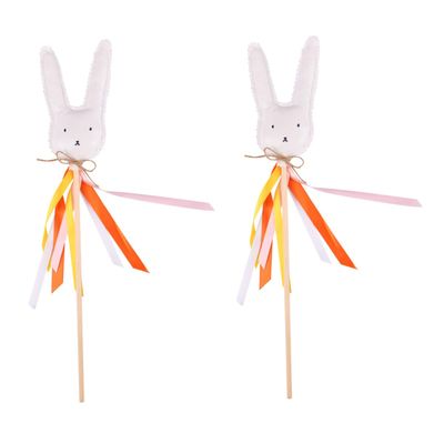 BESPORTBLE 2pcs Bunny Fairy Stick for Boys and Girls Cute Easter Decoration for Festivals Plaything for Creative Fun