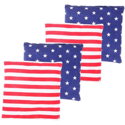 Abaodam 4pcs Boys and Girls Bean Bag Toss Game Interactive Plaything for Fun for Family Parties and Birthday Celebrations Includes American Flag Stripes
