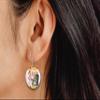 Retro Pinup Girl, Burger Babe design, BBQ, Waitress, Restaurant, 1 inch Button Earrings Jewelry view 2