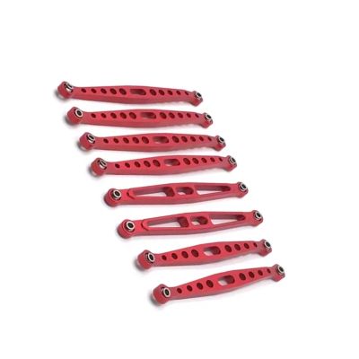 Compatible with ZP1001 1002 1003 1004 1/10 Remote Control for Climbing Car Upgrade Parts Metal Modified Connecting Pull Rod Links RC Tie Link Rods(Red)