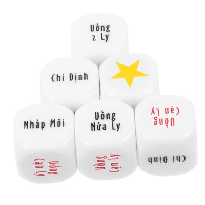 BRIGHTFUFU 6pcs Drinking Dice Game Vietnamese Drinking Dices Acrylic Material for Bar Game Night Party