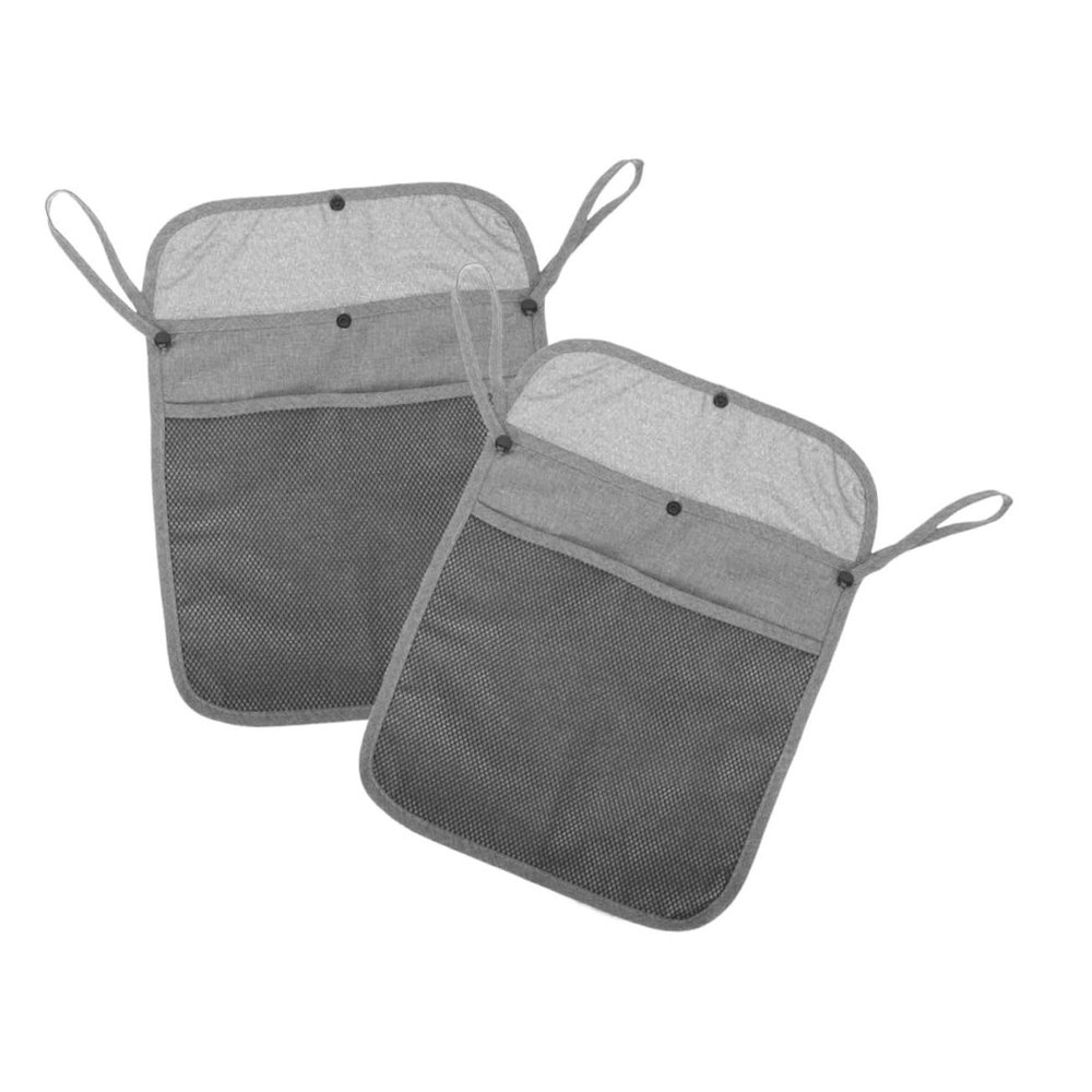 Abaodam 2pcs Baby Stroller Hanging Bag Organizer Portable Mesh Storage for Infant Trolley Waterproof Linen Fabric for Travel and Outdoor Activities