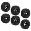 ZAWELIYO RC Rubber Tires with Aluminum Alloy Wheel Hub for WPL C14 C24 C34 C44 B14 B24 B16 B36 Car Model, Strong Grip Performance Replacement Parts (Black) view 2