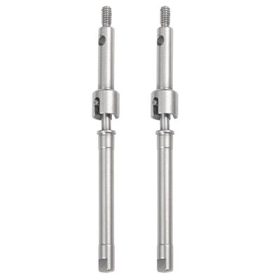 2Pcs Stainless Steel Front/Rear CVD Shaft Drive for Axial SCX24 90081 1/24 RC Crawler Car Model Parts Accessories(Front)