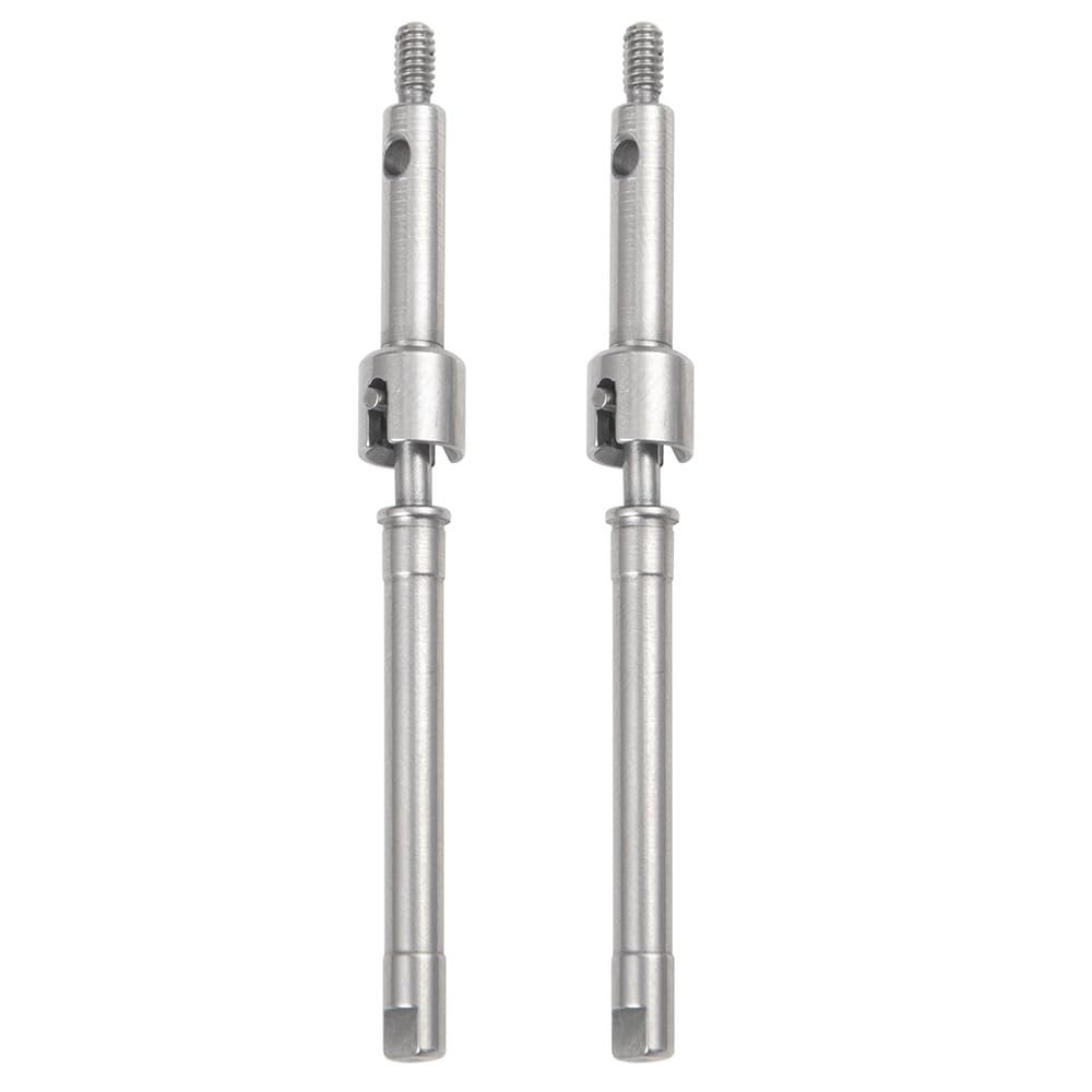 2Pcs Stainless Steel Front/Rear CVD Shaft Drive for Axial SCX24 90081 1/24 RC Crawler Car Model Parts Accessories(Front)
