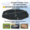 Octagon Sandbox Cover, 600D Waterproof Oxford Cloth with Two Warning Sign Carry Handles and a Circle of 7 Meters Windproof Buckle,Elastic Drawstring Double Layer Windproof.(85" L x 78" W x 9" H) view 2