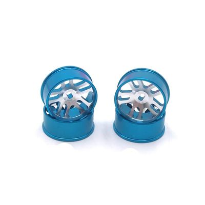 284131 K969 K989 P929 Iw04m AWD Iw02 Rm03 Dgawd Mini-q RC Car Metal Upgrade Parts, Modified Drift Wheels, A Set of 4 Pcs(Blue)