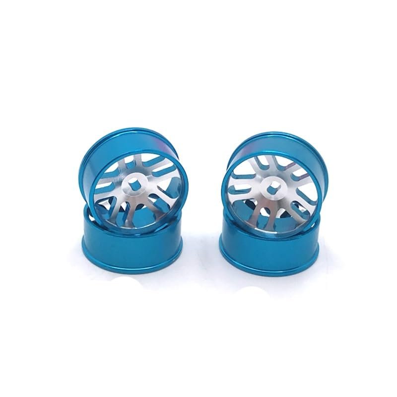 284131 K969 K989 P929 Iw04m AWD Iw02 Rm03 Dgawd Mini-q RC Car Metal Upgrade Parts, Modified Drift Wheels, A Set of 4 Pcs(Blue)