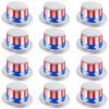 12 Pcs Independence Day Hat American Flag Top Hats Patriotic 4th of July Hats for Men Women Independence Memorial Day Party Costume Accessories view 1