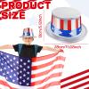 12 Pcs Independence Day Hat American Flag Top Hats Patriotic 4th of July Hats for Men Women Independence Memorial Day Party Costume Accessories view 2