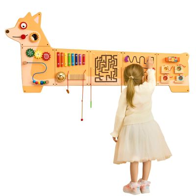 VEVOR Dog Activity Busy Board Panel, 12 Wall Activities Board, Montessori Sensory Wall Panel for Kids 3-12 Years, Sensory Wall Activity Panel, Ideal for Toddler Playroom Nursery Classroom