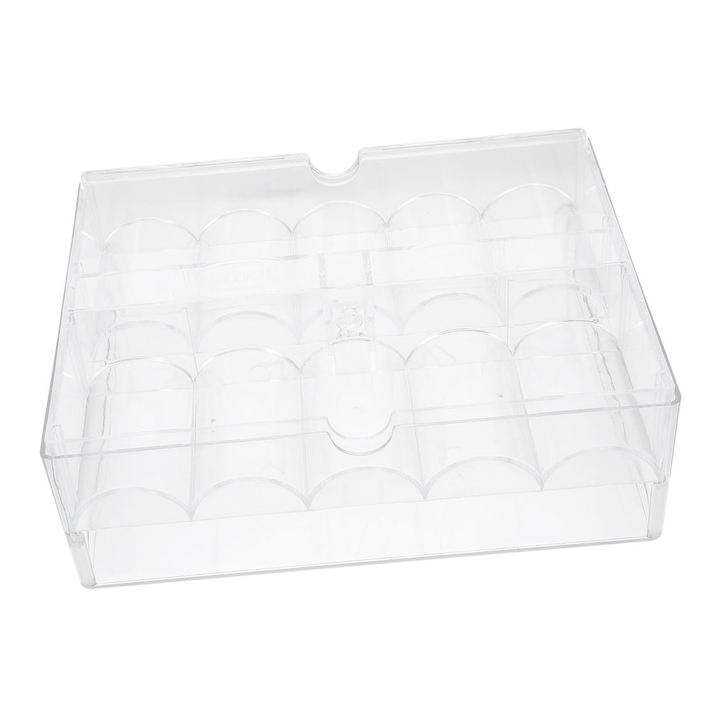 ARTIBETTER Acrylic Poker Chip Organizer Case Lid 200-Count Chip Storage Tray for Poker Table