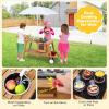 GLACER Outdoor Kids Kitchen Play Set, Wooden Mud Kitchen Toy w/Realistic Sounds, Wheels, Removable Umbrella & Ample Storage Space, Toddle Cooking Playset for Aged 3+ Years Old (White) view 2