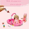 Baby Doll Accessories Bassinet Portable Carrier with Milk Bottle for 8-12 Inch Baby Doll Crib Set Cradle Sleeping Basket Bed Toys view 2