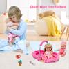 Baby Doll Accessories Bassinet Portable Carrier with Milk Bottle for 8-12 Inch Baby Doll Crib Set Cradle Sleeping Basket Bed Toys view 3