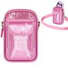 Kids Smart Phone for Girls Universal Bag for Luyiilo/for Luoba/for Yosfeng/for WEOLULI and More, Glitter Powder Bag with Removable Shoulder Strap Fits Toddler Phone/Data Cables/SD Cards - Pink view 1