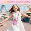 Kids Smart Phone for Girls Universal Bag for Luyiilo/for Luoba/for Yosfeng/for WEOLULI and More, Glitter Powder Bag with Removable Shoulder Strap Fits Toddler Phone/Data Cables/SD Cards - Pink view 3