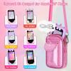 Kids Smart Phone for Girls Universal Bag for Luyiilo/for Luoba/for Yosfeng/for WEOLULI and More, Glitter Powder Bag with Removable Shoulder Strap Fits Toddler Phone/Data Cables/SD Cards - Pink view 4