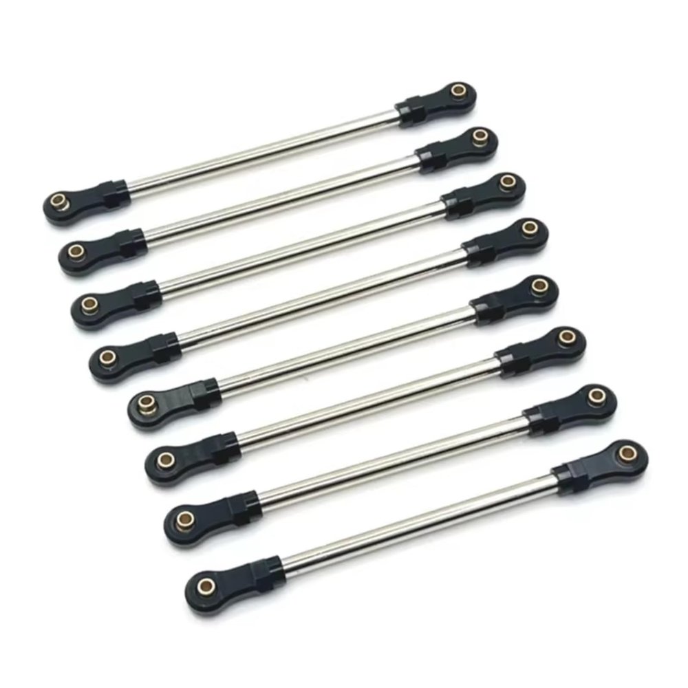 QTUONVD for Yikong for YK4106 1/10 8pcs Metal Pull Rod Link Rod Linkage RC Crawler Car Upgrade Parts Accessories RC Upgrade Parts(Black)