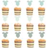 12Pcs Baby Bodysuit Cupcake Toppers - Welcome Baby Party Decorations,Gender Reveal Neutral Party Photo Props,Green Short Sleeve Onesie Cupcake Topper,Clothes Jumpsuit Birthday Supplies view 1