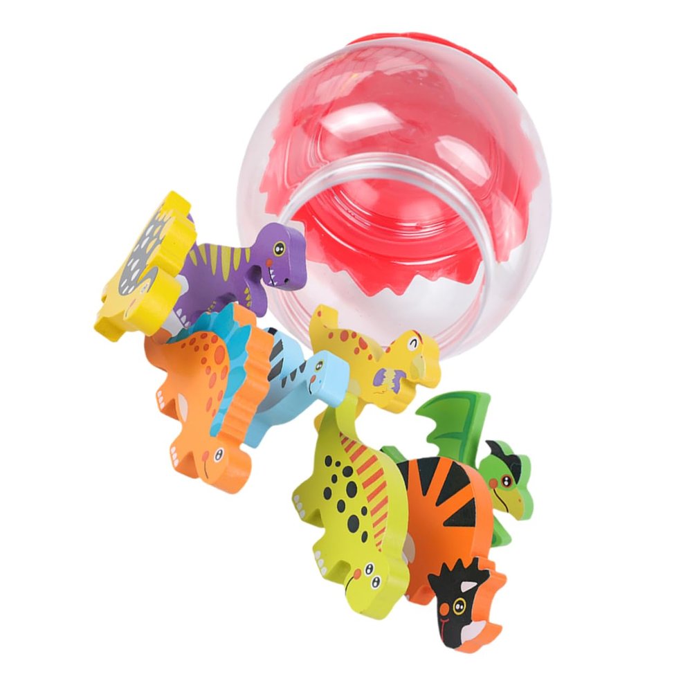 LIOOBO Piece Wooden Dinosaur Toy Set Educational Playthings for Boys and Girls Dinosaur Boys Girls