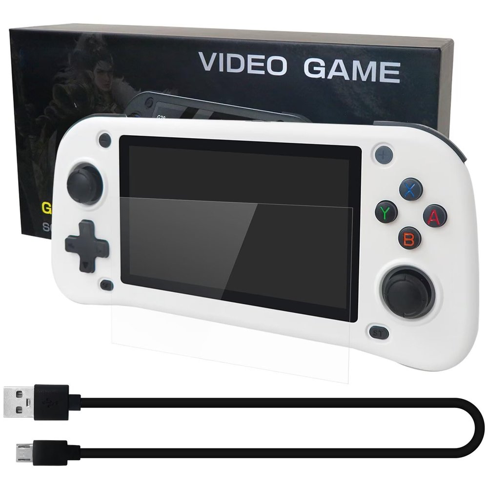 15000+ Games Retro Handheld Console, HD Gaming Controller, TV Home Arcade, 64GB Storage, 4.3-Inch Display, Multiple Emulators for PS1, for N64, Supports HDMI Output(White)