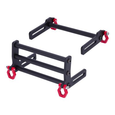 Aluminum Front Rear Bumper Bull Bars for 1/10 RC Crawler Car Axial SCX10 TRX4 LCG Chassis FJ40 Dodge Power Wagon Cab Upgrade DIY (Black)