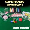 5 in 1 Super Casino Game Set: Blackjack/Roulette/Craps/Texas Hold'em/Poker Kit with Shoe+Discard Tray+360 Chip+8 Deck Card+Roulette Wheel+2 Felt+Stratedgy Card+Chip Rake02 view 2
