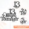 13th Official Teenager Cake Topper, Double Sides Glitter 13 Birthday Cake Pick Decorations Happy Birthday Party Supplies Decorations for Teen Boys Girls (Black) view 3