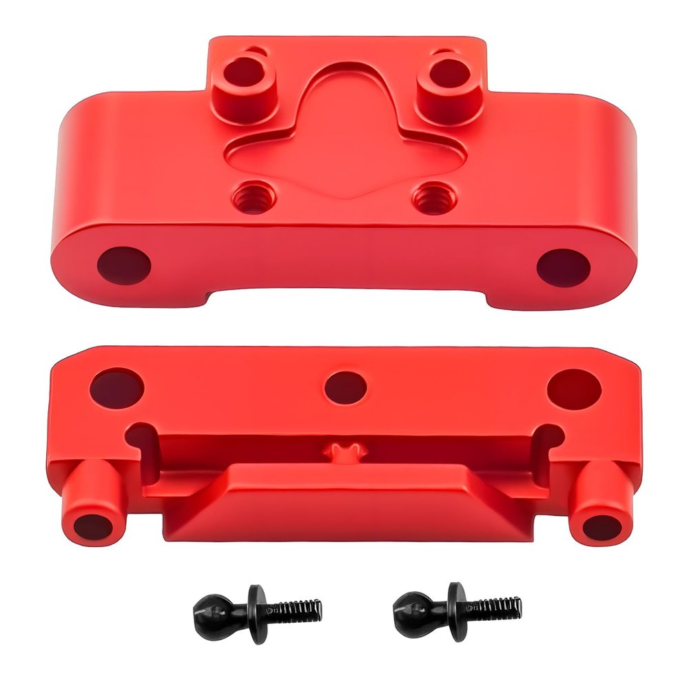 Aluminum Front Bulkhead Metal for RC Car for Losi Micro-B & Micro-T  Durable CNC Upgrade Parts RC Car Accessories for Performance & Replacement (Red)