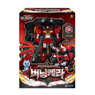 hwasooboon Mini Force Dinobot Warrior Transforming Robot Figure | 3 Modes with Accessories (Burning Kera)