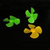 20PCS 2mm Shaft DC Motor Plastic Propeller 4-Blades 80mm Fan Shape Propellers for RC Boat Fan Leaves Ship Airplane DIY Model Toy Parts (Yellow,Green) view 2