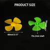 20PCS 2mm Shaft DC Motor Plastic Propeller 4-Blades 80mm Fan Shape Propellers for RC Boat Fan Leaves Ship Airplane DIY Model Toy Parts (Yellow,Green) view 3