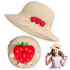 FRCOLOR Strawberry Purse Small Straw Shoulder Bag Straw Hat Crossbody Purse Fruit Bag Hat for Women Summer Outfit view 1