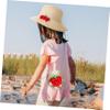 FRCOLOR Strawberry Purse Small Straw Shoulder Bag Straw Hat Crossbody Purse Fruit Bag Hat for Women Summer Outfit view 2