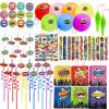 122 Pcs Hero Themed Party Favor Supplies Kit Includes Drinking Straws Badge Keychains Slap Bracelets Balloons Stickers and Gift Bags Hero Themed Party Favors Birthday Decorations view 1