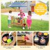 GLACER Outdoor Kids Kitchen Play Set, Wooden Mud Kitchen Toy w/Realistic Sounds, Wheels, Removable Umbrella & Ample Storage Space, Toddle Cooking Playset for Aged 3+ Years Old (Blue) view 2