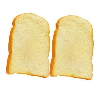 BRIGHTFUFU 2pcs Pu Simulation Toast Model Realistic Fake Bread for Kitchen Decor Pretend Food for Boys and Girls Fake Bread Adornment