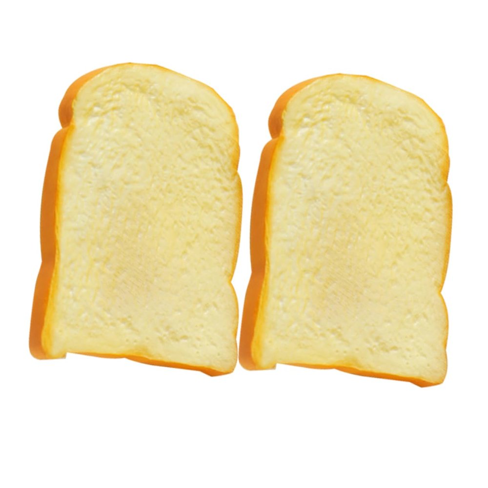BRIGHTFUFU 2pcs Pu Simulation Toast Model Realistic Fake Bread for Kitchen Decor Pretend Food for Boys and Girls Fake Bread Adornment