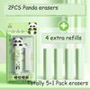 5 +1 Pack Cute Cartoon Erasers Set Rubber Pencil Erasers for Kids Students Office School Supplies (Green Panda) view 4
