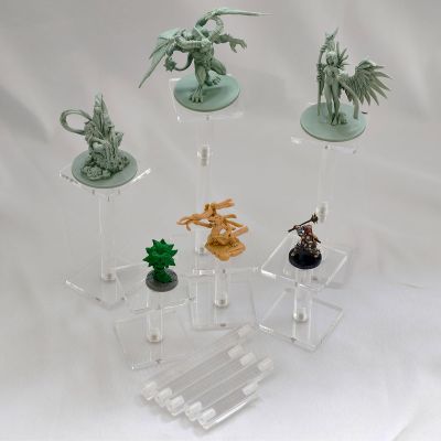 AAiphuwew 6pcs Combat Risers for Flying Miniatures, Adjustable Height Multi-Tiered Raised Platforms Flying Miniatures Combat Riser for Tabletop RPG and Board Games