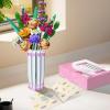 aphpaio Pink Vase for Flower Sets 10347, 10280, 10328, 10342, Perfect for Displaying Artificial Flowers, Valentine's Day for Women, Girls, and Adults (Vase Only) view 3