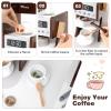 GLACER Play Kitchen, Corner Toy Kitchen w/Sound & Light, Washing Machine, Coffee Maker, Oven, Sink, Storage Shelf, Cook Accessories, Pretend Kids Kitchen Playset, Gift for Boys Girls Aged 3+ (Brown) view 4