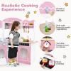 GLACER Play Kitchen, Corner Toy Kitchen w/Sound & Light, Washing Machine, Coffee Maker, Oven, Sink, Storage Shelf, Cook Accessories, Pretend Kids Kitchen Playset, Gift for Boys Girls Aged 3+ (Pink) view 3